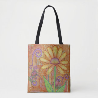 Tote Bolsa de Flor Laranja