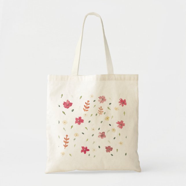 Tote Bolsa de Flor Rosa (Frente)