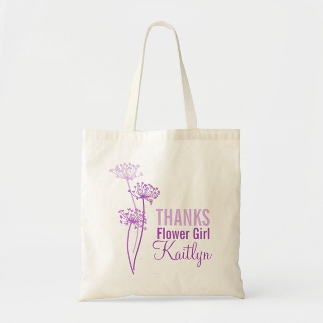 Tote Bolsa de flores de salsa de flor roxa (Frente)