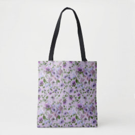 Tote Bolsa de Flores Roxas