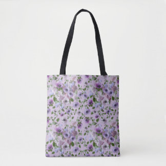 Tote Bolsa de Flores Roxas