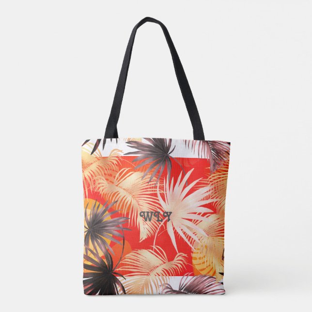 Tote Bolsa de Folhas Multicoloridas (Verso)