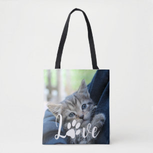Tote Bolsa de Fotos de Pet Pet Pet de Gato de Amor Pers
