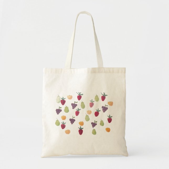 Tote Bolsa de Fruta de Aquarela bonito e colorida (Frente)