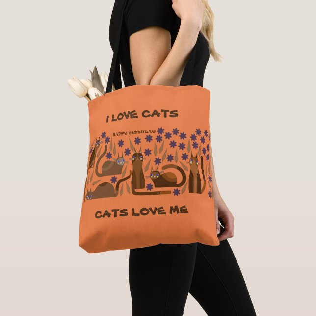 TOTE BOLSA DE GATO PARA O ANIVERSÁRIO PRESENTE PARA O S (Close Up)
