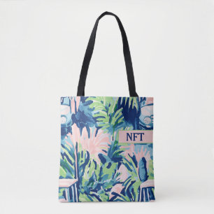 Tote Bolsa de golfe com estampa floral tropical Monogra
