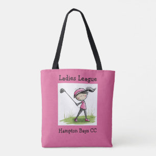 Tote Bolsa de Golfe da Liga das Mulheres - Nome do Club