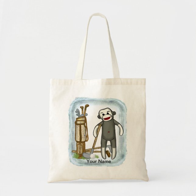 Tote Bolsa de golfe Sock Monkey (Frente)