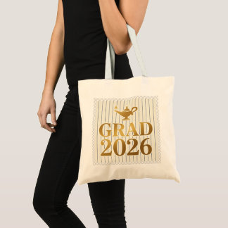 Tote Bolsa de Graduação Preppy - Listras Finas Azul Mar