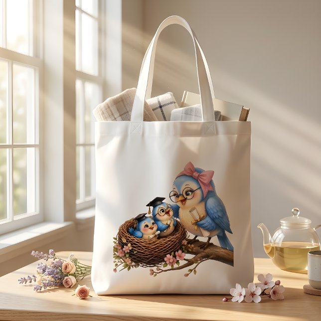 Tote Bolsa de Gradução de Pássaro Fofa (Criador carregado)