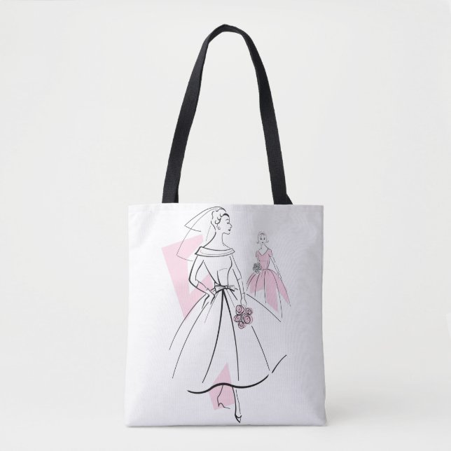 Tote Bolsa de grupo rosa de moda com multiverso (Frente)