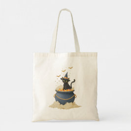 Tote Bolsa de Halloween de frente dupla — Black Cat & M