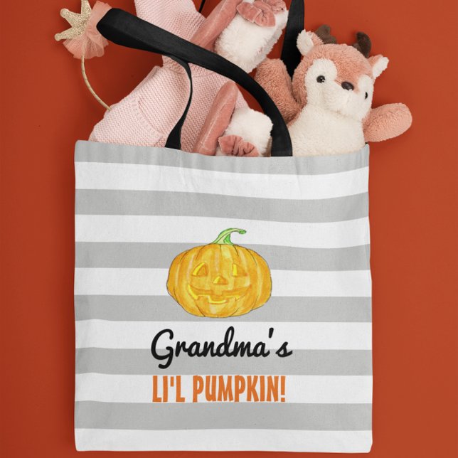 Tote Bolsa de Halloween de Lil Pumpkin Personalizado (Criador carregado)