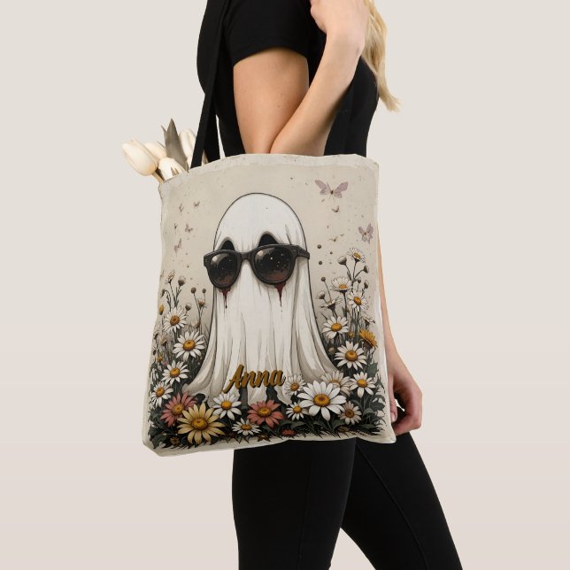 Tote Bolsa de Halloween do Fantasma legal (Close Up)
