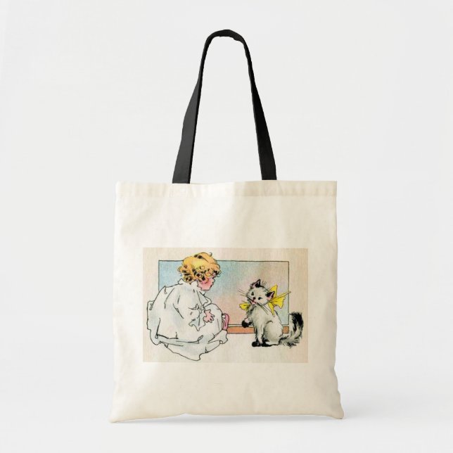Tote Bolsa de Ilustração de Vintage Doce (Frente)