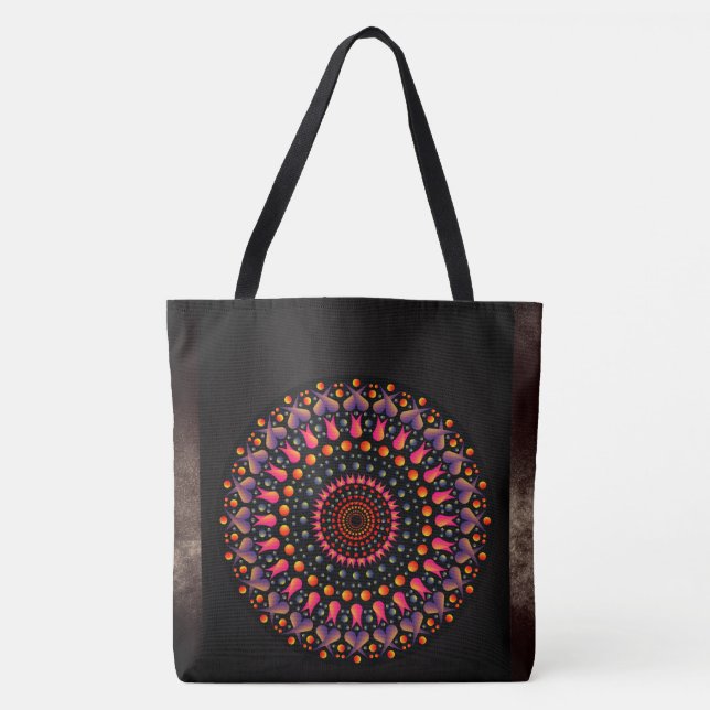 Tote Bolsa de Imagem de Roxo Mosaico (Frente)