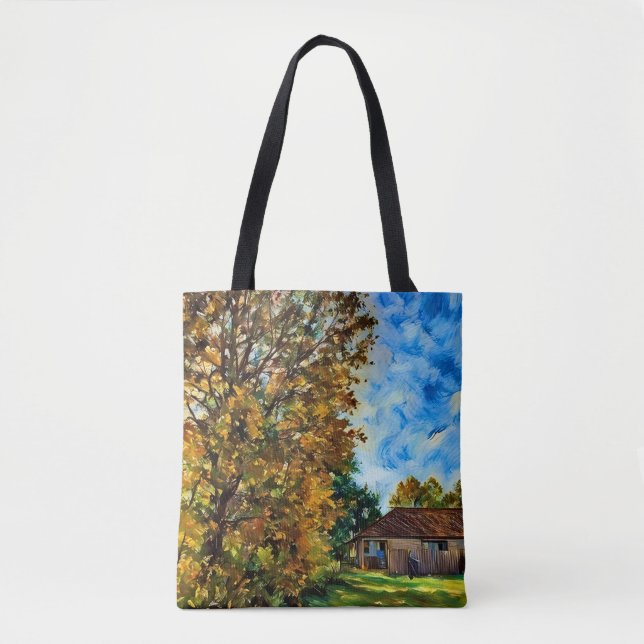 Tote Bolsa de Imagem do Dia de Queda Bonita (Frente)