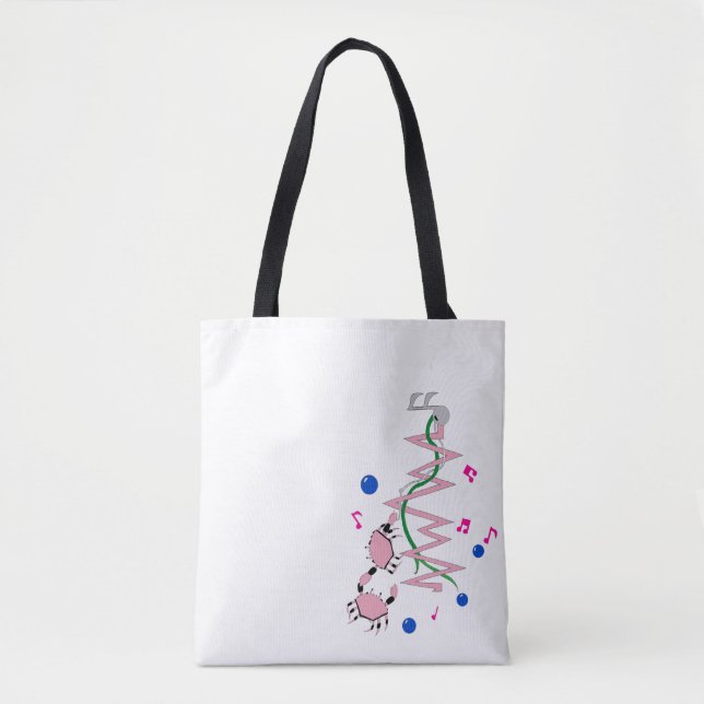 Tote Bolsa de Impressão de queda de fundo de coral, Bol (Frente)