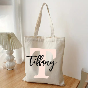 Tote Bolsa de Inicial com Nome Personalizado para Mulhe