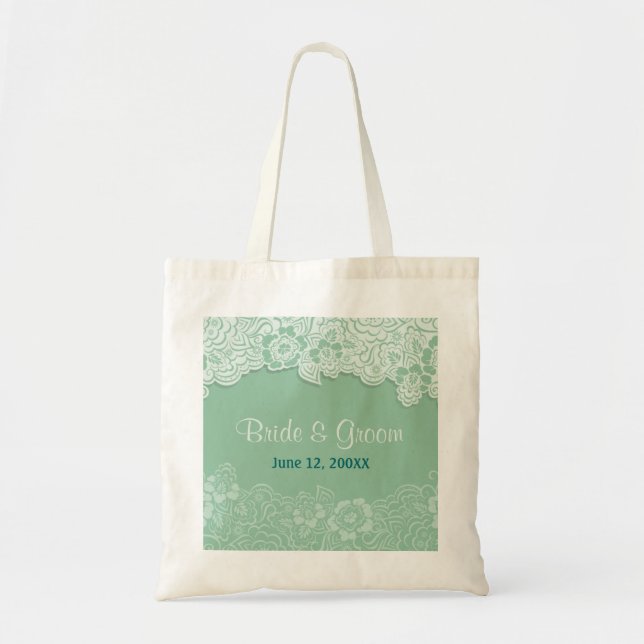 Tote Bolsa de Lace de Mint - Personalizar (Frente)