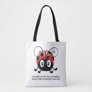 Tote Bolsa de Ladybug Whimsical Garden - Pequenos comed