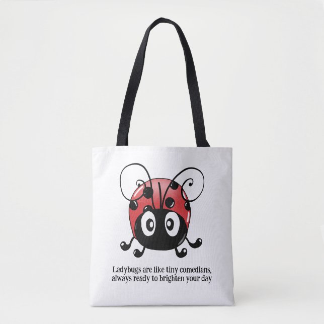 Tote Bolsa de Ladybug Whimsical Garden - Pequenos comed (Frente)