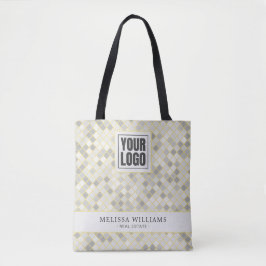 Tote Bolsa de Logo Empresarial Geométrico Amarelo e Cin