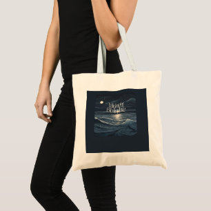 Tote Bolsa de Logotipo Bibliófilo da meia-noite