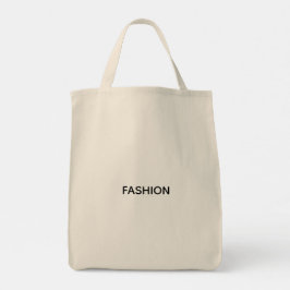 Tote Bolsa de lona bege com a palavra "MODA" 
