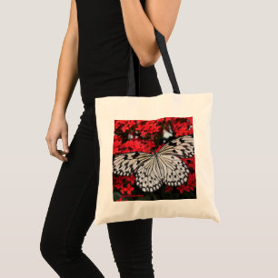 Tote Bolsa de lona borboleta ninfa da árvore preta/bran