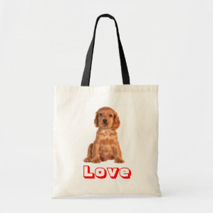 Tote Bolsa de lona com cachorrinho Cocker Spaniel Amor