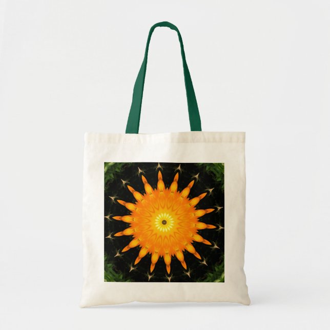 Tote Bolsa de lona com sol laranja (Frente)