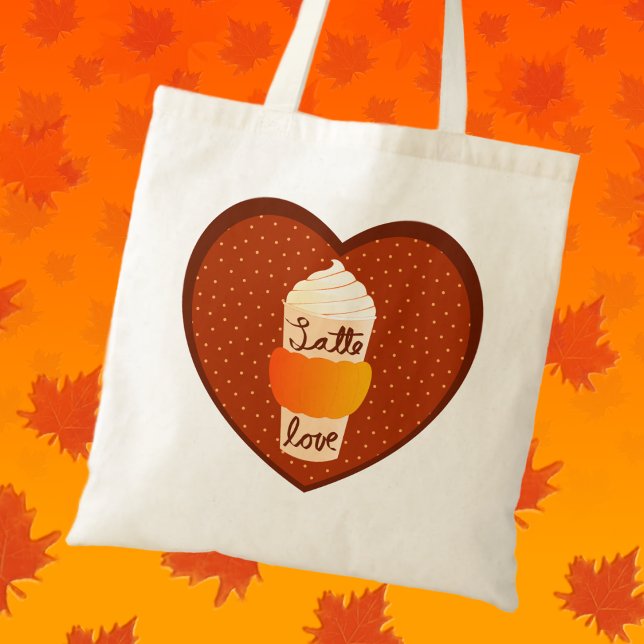 Tote Bolsa de lona Cute Fall Coffee Lover (Criador carregado)