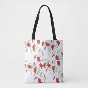 Tote Bolsa de lona elegante com arte popular floral