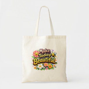 Tote Bolsa de lona estética com citação positiva fofa,