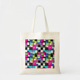 Tote Bolsa de Lona Geométrica Neon Glitch