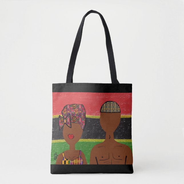 Tote Bolsa de Lona Paz & Amor Africana (Frente)