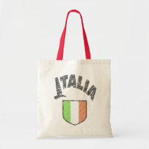 Bolsa de lona vintage com bandeira italiana