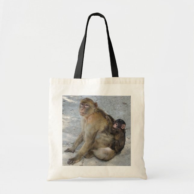 Tote Bolsa de Macacos de Gibraltar - escolha estilo e c (Frente)
