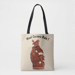 Tote Bolsa de madeira Design de impressão digital mult