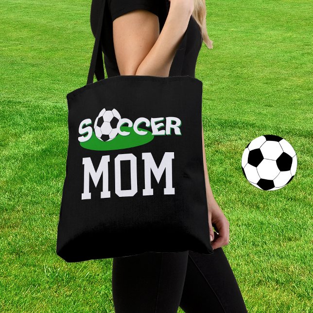 Tote Bolsa de Mãe de Futebol, Fã de Futebol, Esportes (Soccer Mom Tote Bag)