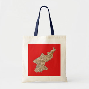 Tote Bolsa de Mapa da Coreia do Norte