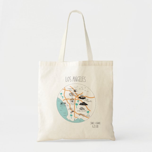 Tote Bolsa de Mapa de Los Angeles (Frente)
