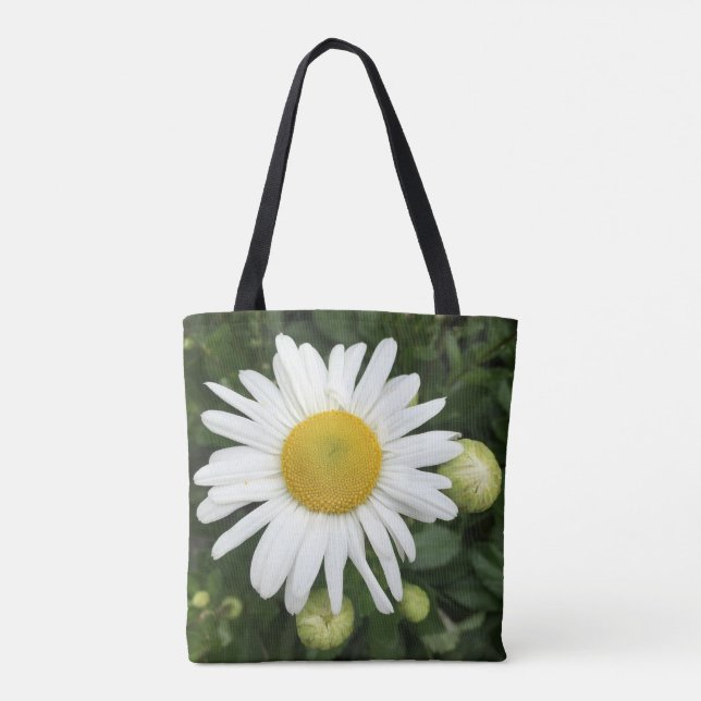 Tote Bolsa de margarida branca (Verso)