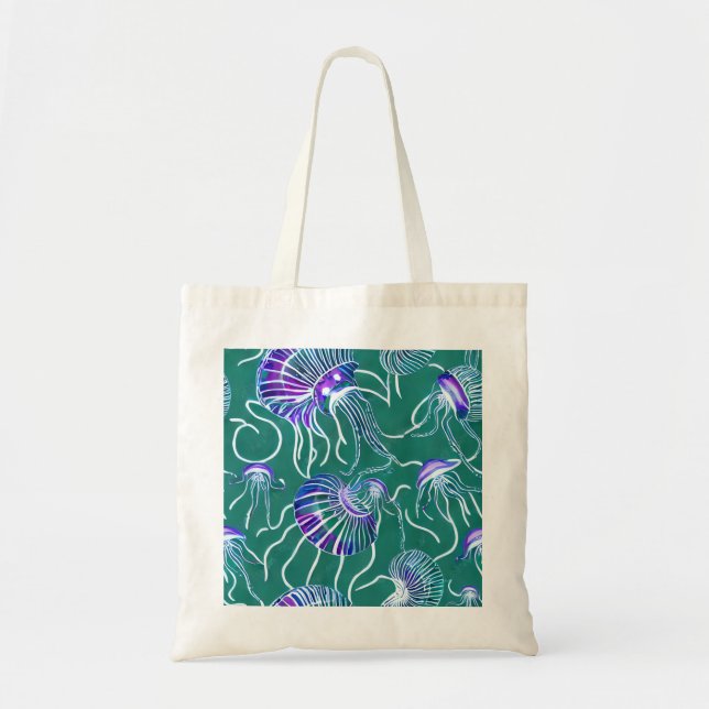 Tote Bolsa de medusa púrpura (Frente)