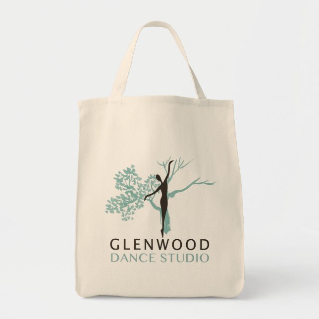 Tote Bolsa de mercearia (logotipo preto) (Frente)
