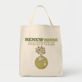 Tote Bolsa de mercearia orgânica verde