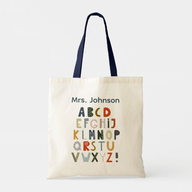 Tote Bolsa de Mestre com Presente de Alfabeto Artístico (Verso)
