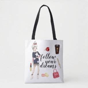 Tote Bolsa de moda das moças do planner