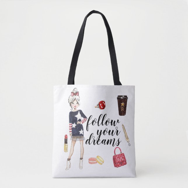 Tote Bolsa de moda das moças do planner (Frente)